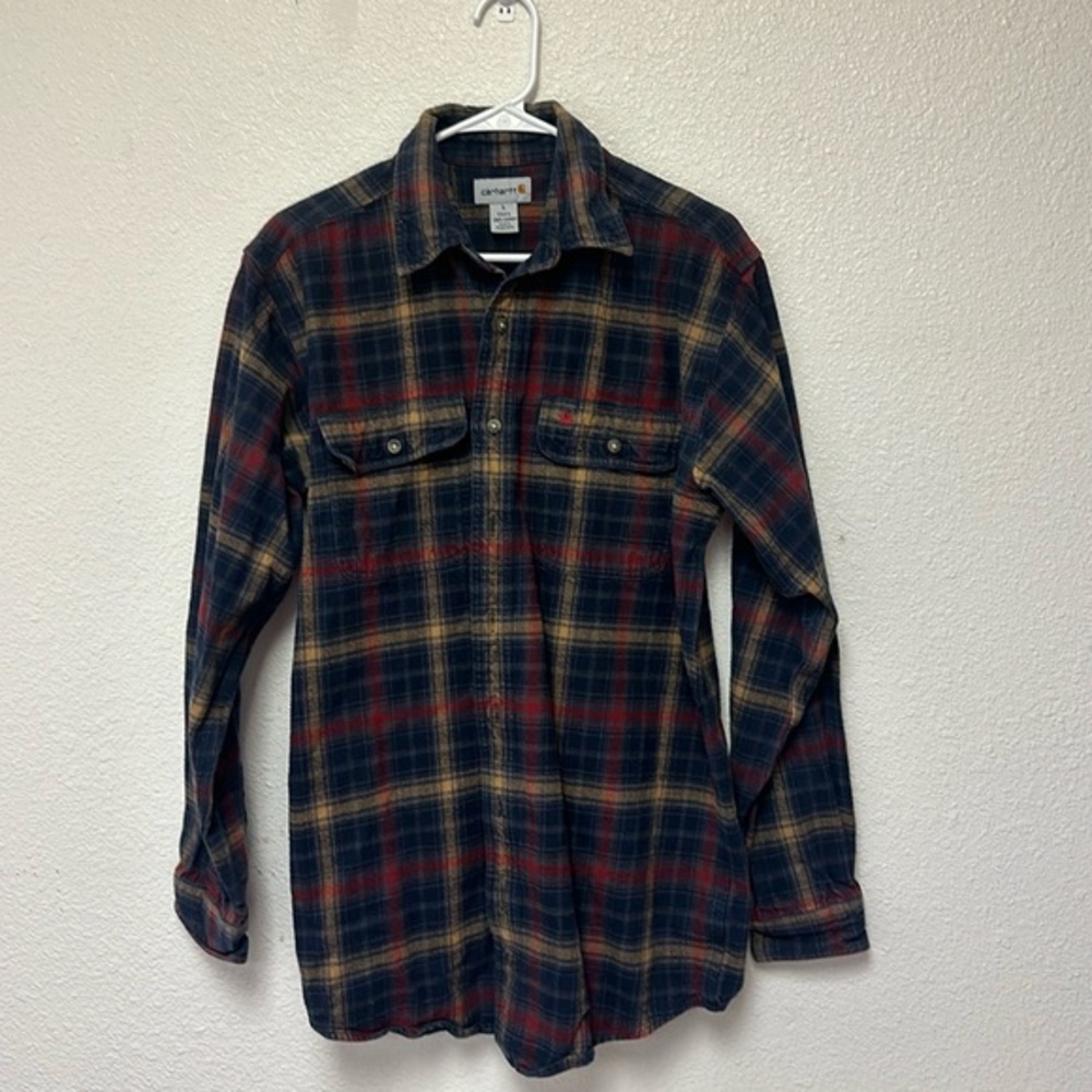 Men’s long sleeve button-down, Carhart shirt size large tall